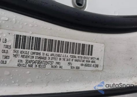 2010 Dodge Journey Se из США, поврежденный, VIN 3D4PG4FB5AT224737